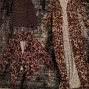 Leopard Print Mixed Pieces - Brown & Tan women’s duster blazer tank medium